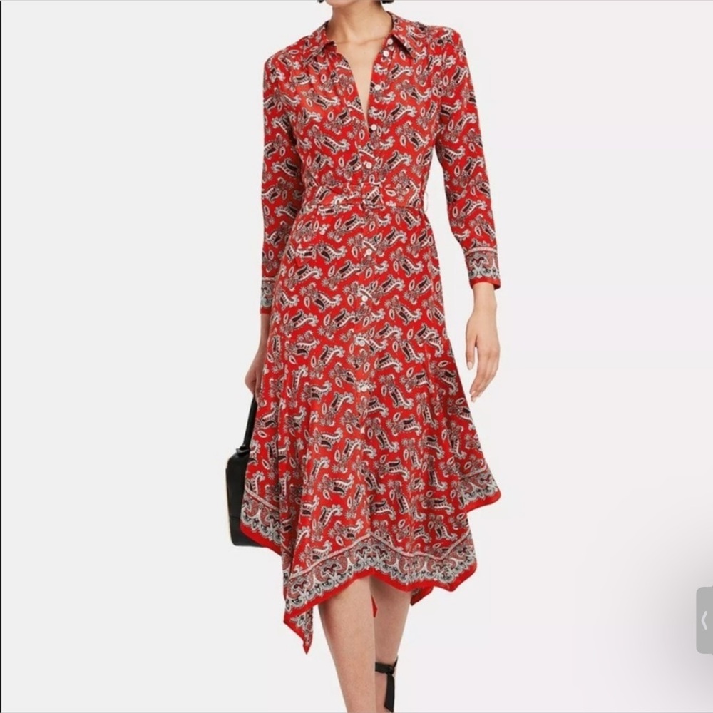 VERONICA BEARD Willamette Paisley Silk Midi Dress 6